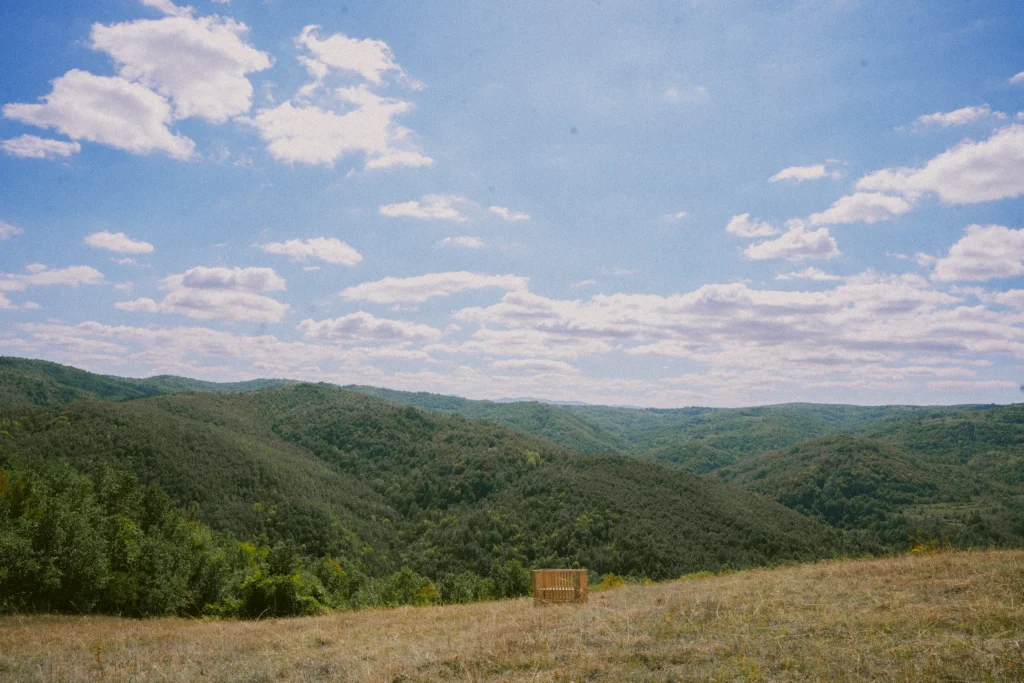 Drveni krevetić u planinskom pejzažu – Ritmom prirode, kadar 00005